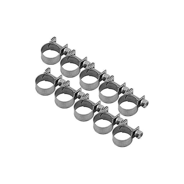 10 stk. kraftige brændstofslangeklemmer i rustfrit stål 6 mm-20 mm valgfri størrelse til VVS (13-15 mm)