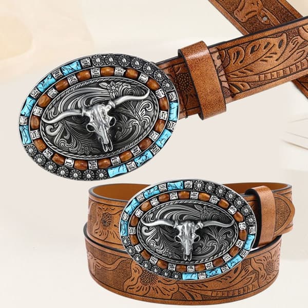 Western Cowboy Bæltespænde Bælte til Mænd 125CM 125cm 125cm