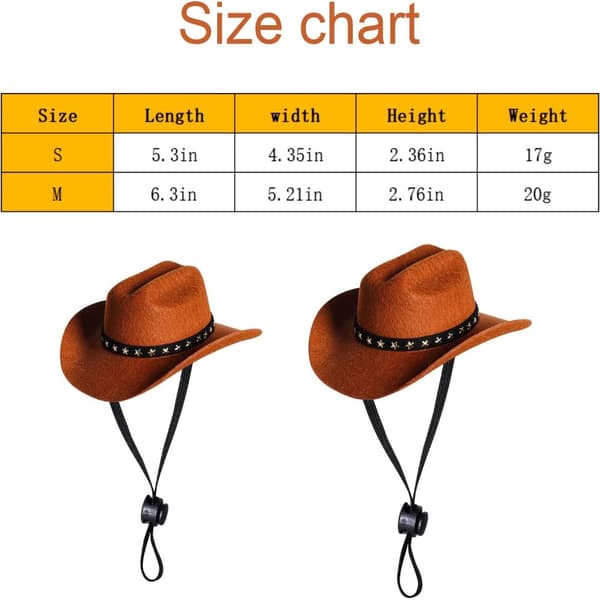 Mini Cowboyhatt for katt og hund