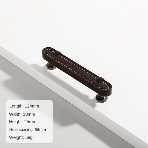 Skap Håndtak i Lær Møbelhåndtak GRÅ 128MM grå 128mm grey 128mm