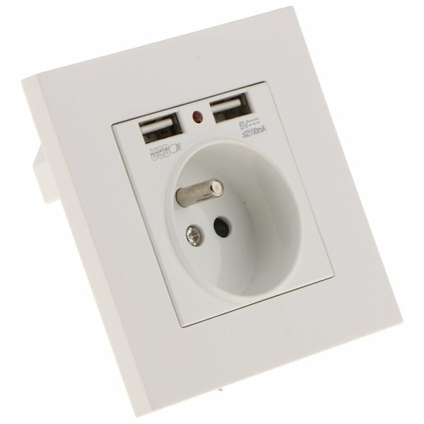 Sharplace Seinäpistorasia, Seinärasia, Kaksois-USB 5V/2100mA, Kätevä ja helppo hallita 2-porttinen USB-pistorasia