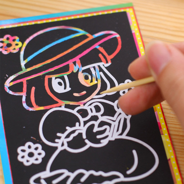 Magic Kids Rainbow Scratch Art Painting Book Scratching Paper EducationToys