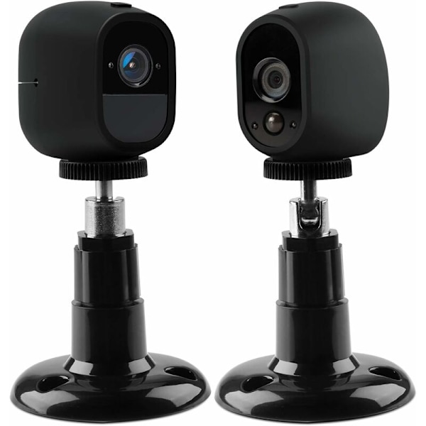 (2-pack) Väggfäste för inomhus-/utomhussäkerhetskamera, justerbart takfäste för Arlo, Arlo Pro och andra kompatibla modeller (svart)