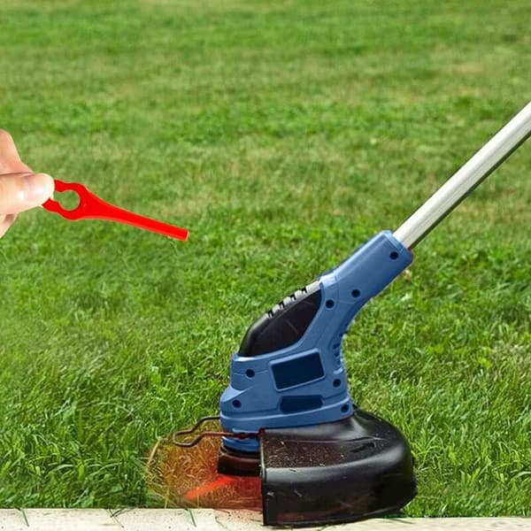 Pakke med 100 erstatningsplastblader for Florabest LIDL gresstrimmer, lengde 83 mm (pakke med 100)