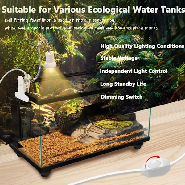 Skildpadde varmelampe, 25 W 50 W varmelampe skildpadder, krybdyrlampe, terrarium, varmelampe til skildpadder, terrarium, varmelampe B-white