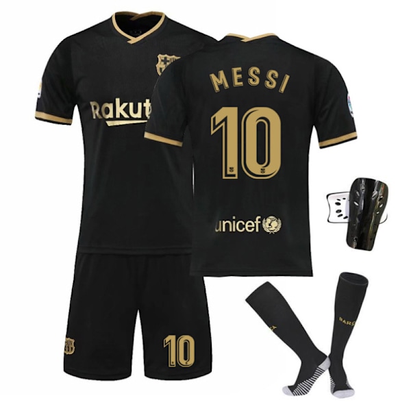 20-21 Barcelona drakt hjemme og borte svart, gull og rosa Messi fotballuniformsett Barcelona pink No. 9 black socks 2XL