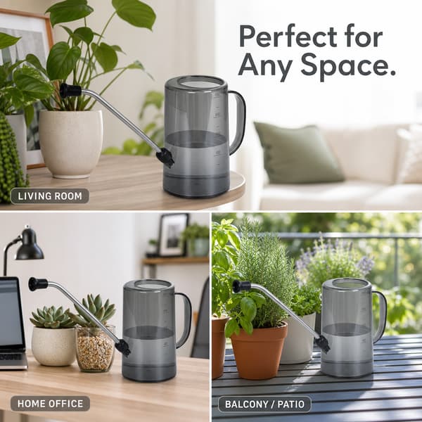 1,5L Vandkande med Lang Tud, Rustfri Stålstav til Sukkulenter og Bonsai Space Gray 1.5L