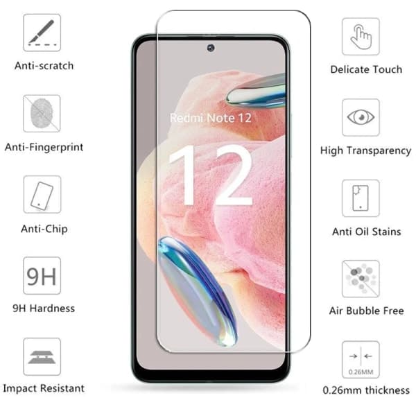 Herdet glass for Xiaomi Redmi Note 12 4G skjermbeskytter