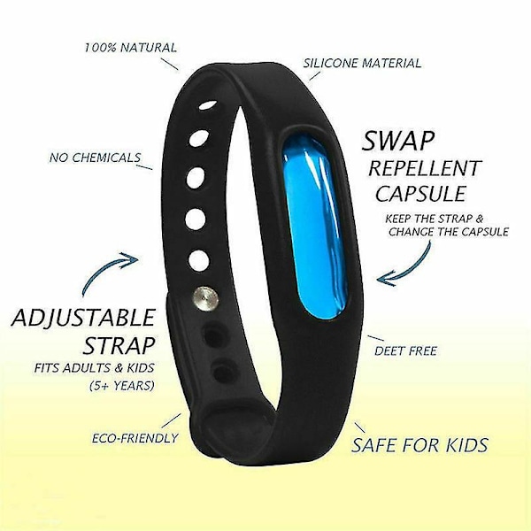 5 st myggavvisande armband i silikon