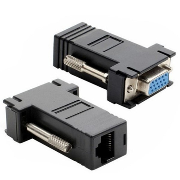 VGA till RJ45 Adapter Nätverksförlängningskabel Förlängningskontakt Adapter Anslut till huvuddatorn eller olika bildskärmar default