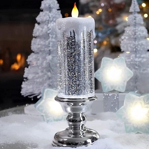 IC Led 7 fargeskiftende oppladbare flammeløse lys
