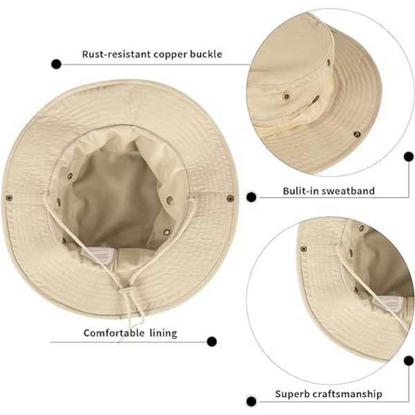 IC Solhatte til mænd Kvinder Bucket Hat UPF 50+ Boonie Hat Foldbar UV-beskyttelse Vandring Strandfiskeri Sommersafari