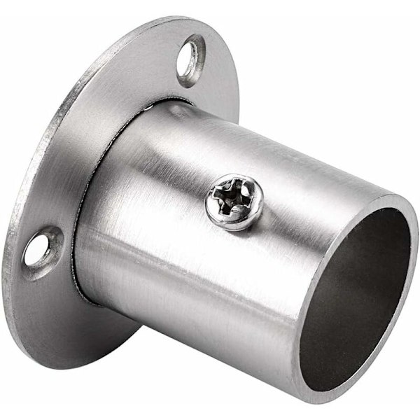 Paket Gardinstångsfästen Skena Hållare Sockel Stånghållare Rostfritt Stål Flänsset Garderobsstång Ändfästen för Garderob (Silver)