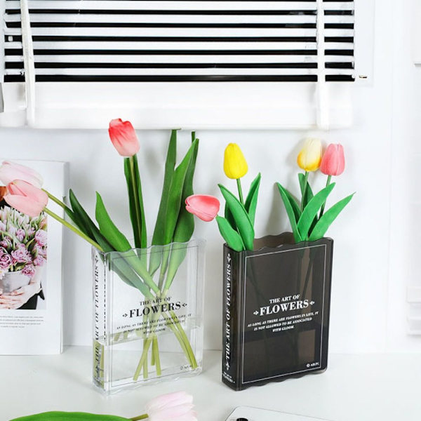 Bok Blomvas Bokformad Vas TRANSPARENT transparent transparent