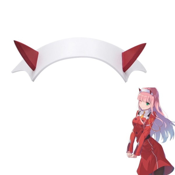IC Cosplay DARLING In The FRANXX Zero Two Hodeplagg Horn Hårklemme H