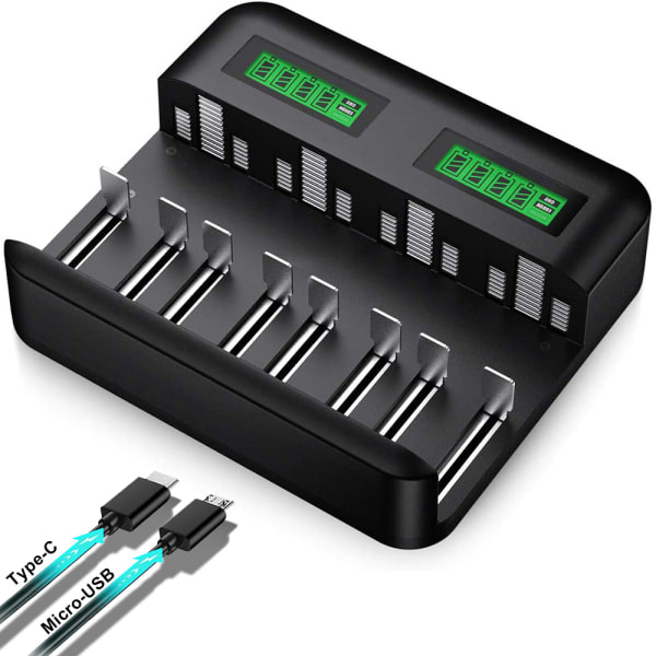IC Batterioplader - Hurtig batterioplader - til AA / AAA / C / D NI-Mh Style 1