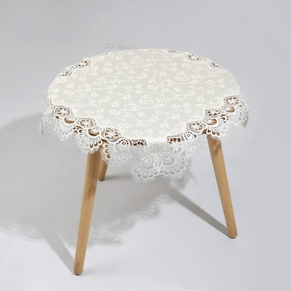 IC Lyxig fyrkantig liten duk Elegant blommig broderad spetsduk för festkök, middag och picknick (Typ C, 22\" x 22\")