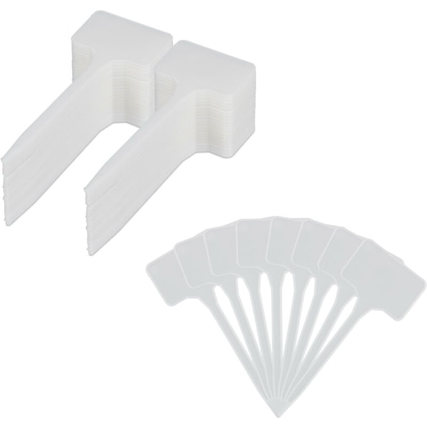 Plantetiketter 100-pack, för märkning, rabatt & förkultivering, HxB 14,5x5,5 cm, växtetiketter i plast, vit