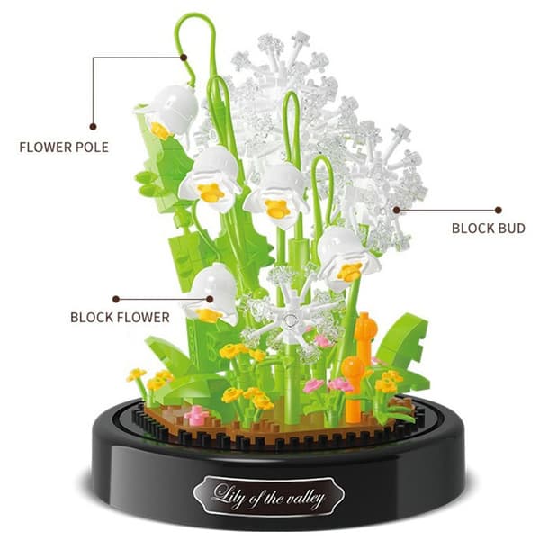 Mikro Byggklossar Blomma Växt Tegelstenar 05 05 05 5