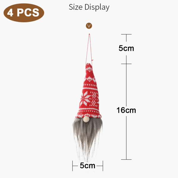 IC Jul Plysch Gnome Ornamenter Håndlagde Svenske