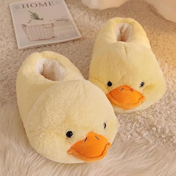 Bubble Damtofflor, fluffiga anka haj lejon hund hemtofflor för vintern, söta damtofflor, halkfria skor inomhus utomhus EU-storlek 41-45 duck,35-40