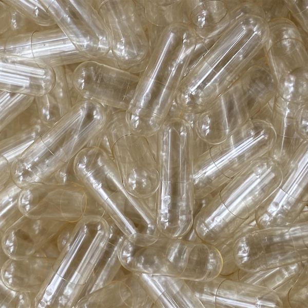 1000 stk Standard Størrelse 00# 0# 1# Tomme Kapsler Gelatinklare Kapsler Hule Harde Gelatinkapsler Transparent Separerte Sammenføyde Kapsler