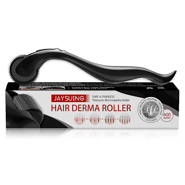 Hår Derma Roller 600 Titan Mikronålsrulle Hårregenerering Tillväxt Hårbotten Massager