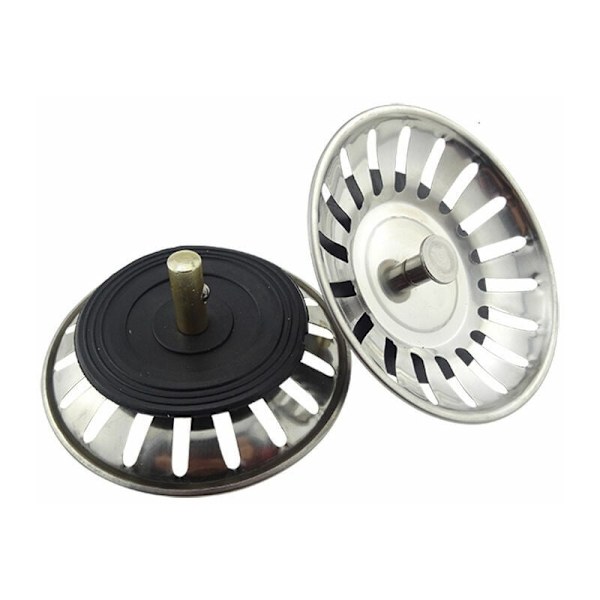 2 st Universal Diskbänksil 8cm Rostfritt Stål Köksbänk Filter Diskbänksplugg, av DEBUNS