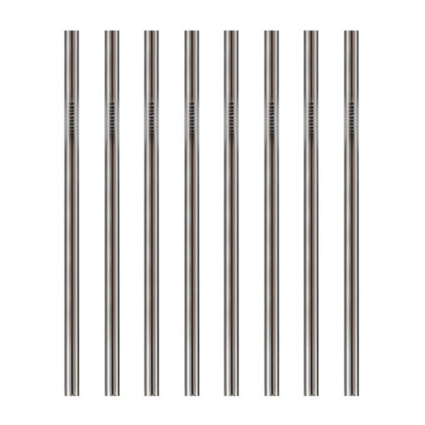 IC Metalliset pillit ruostumattomasta teräksestä 8 kpl Sateenkaaren väriset uudelleenkäytettävät pillit puhdistusharjalla juomalaseille