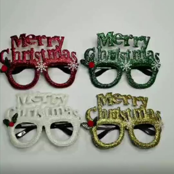 IC Julefest Briller Jule Glitter Dekor Kostyme