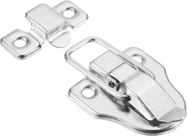 2 skåplås - 58*40 mm, metallboxlås med skruvar - för smyckeskrin, träskåp - silver