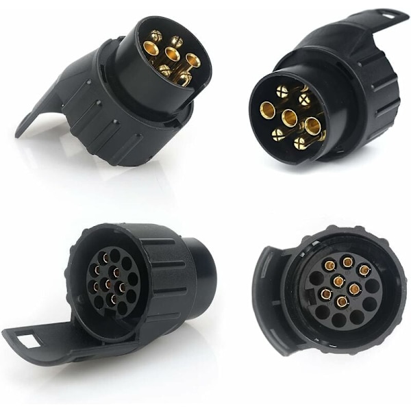 7/13 Adapter för släpvagnskontakt 7 till 13 stift dragkrokskontakt 7-polig till 13-polig för bilsläp, traktor, husvagn, cykelställ
