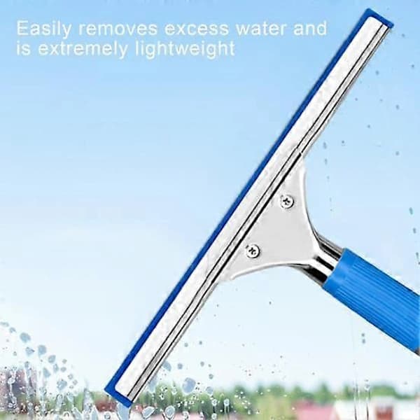 Professional Window Squeegee with Rubber Lip, Long Handle, Bathroom Shower, Window Wiper, Glass Cleaning Tool Black 40cm black 40cm