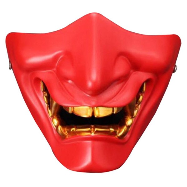 Cosplay Mask Game Half Face Airsoft Oni Mask Halloween Mask RÖD röd