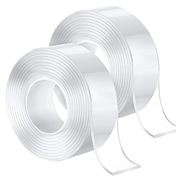 5M Ekstra Sterk Dobbeltsidig Tape, Vaskbar Transparent Nano Tape, Fjernbar Sporløs Dobbeltsidig Gel