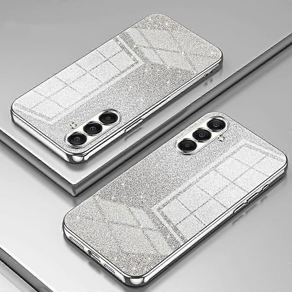 Kompatibelt med Samsung Galaxy A26 5G Skal Elektropläterad Gradient Glitter TPU Telefonfodral Silver