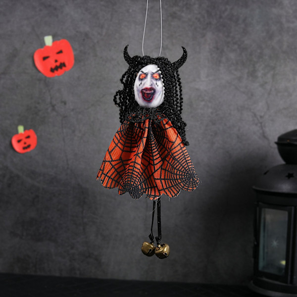 Halloween-hänge dekoration spöke ansikte spöke leksak bar lila grön hänge trick hänge (Ready stock) Orange ghost face