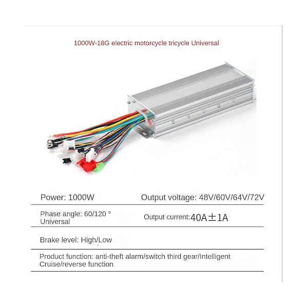 48V/60V/64V1000W 40A Ebike Børsteløs Dual Mode Drive Speed Controller for E-Bike Elektrisk Sykkel S