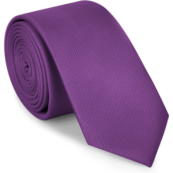 Klassisk enfärgad slips i satin för män, premium enfärgad slips för män, formell svart slips för män, slips för affärsbröllop, fest, arbete, 8 cm DARK PURPLE Polyester thread