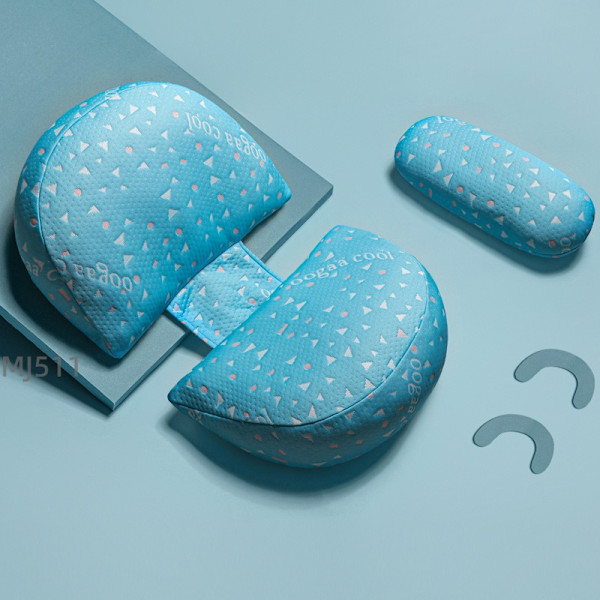Graviditetspute midje beskyttelse side sovepute mage støtte sove side sovepute ammepute U-formet midjepute sommer blue One Size