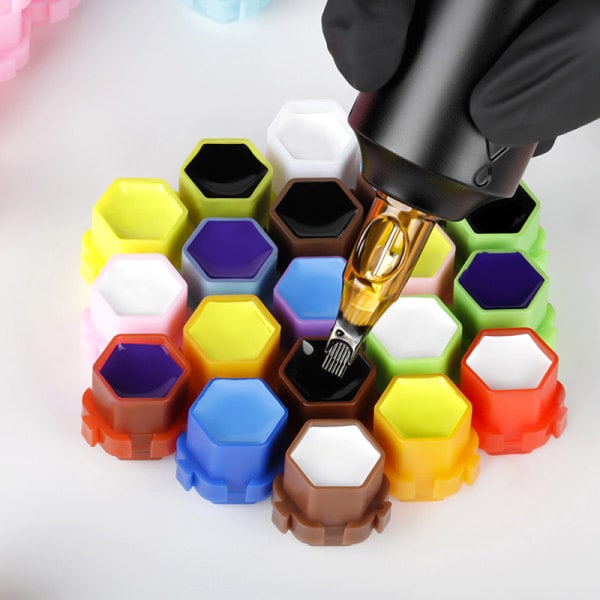 IC 200st Hive Bläckkopp Honungskakeform Bläckkoppar Lock för Accesso Blandad Färg