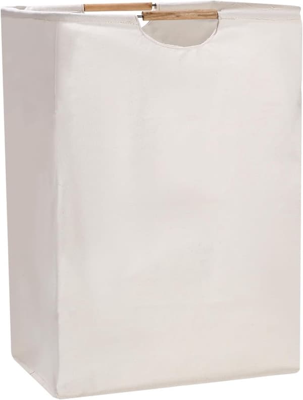 Vikbar tvättkorg, platsbesparande, beige, 40x60x30cm, 1 styck
