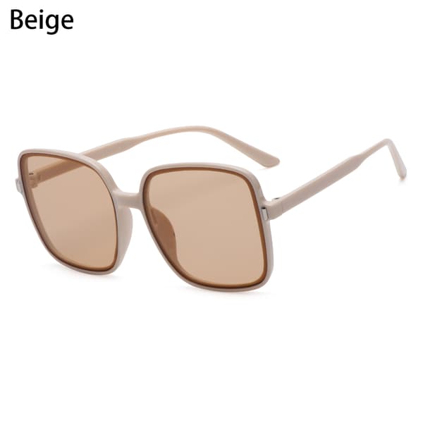Oversized firkantede solbriller for kvinner, beige Beige