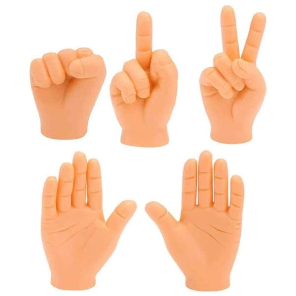 Små hender fingerdukker hånd saks rock papir spill