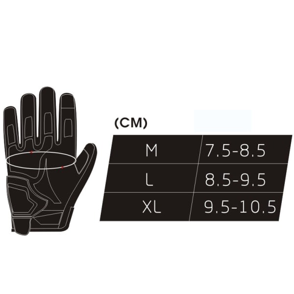 Motorcykelhandskar för vuxna, Full Finger Touchscreen-Svart-L