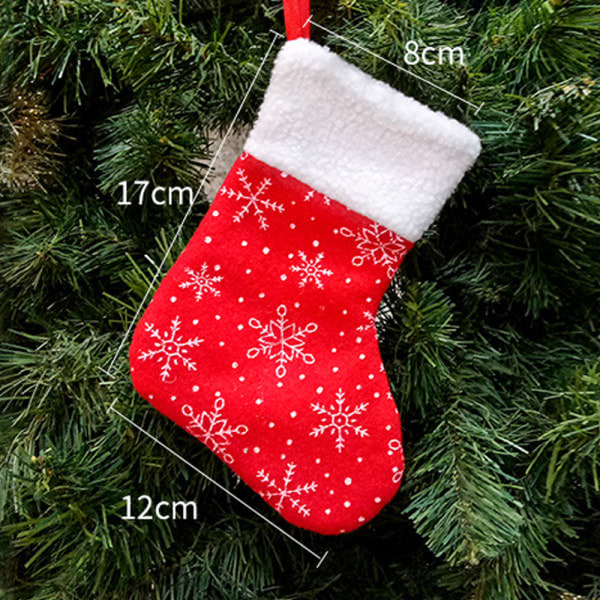 IC Mini julestrømper 6 stk 17 cm trykk med rød