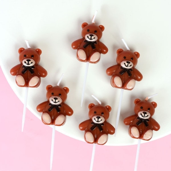 IC Cupcake -kyltti Björnljus Syntymäpäivä Häät Babyshower Kakku Cand 5kpl