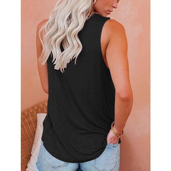 IC Damer Casual Cami Linne Løs Passform Sommer Ermeløs Camisole large
