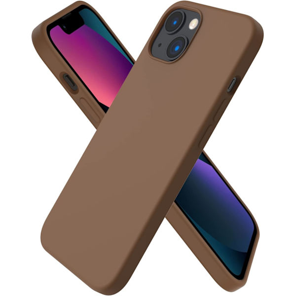 iPhone 13 Case, Liquid Silicone Case for 6.1 inch iPhone 13, Ultra-thin Case, Full Coverage Shockproof Protective Soft Case Chocolate Chocolate