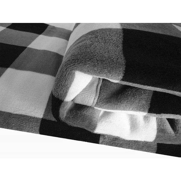 IC Buffalo plaid tæppe 127 cm x 152 cm til sofa - Ultramyk plys flanell fleece sengetæppe Sherpa tæppe til børn og voksne